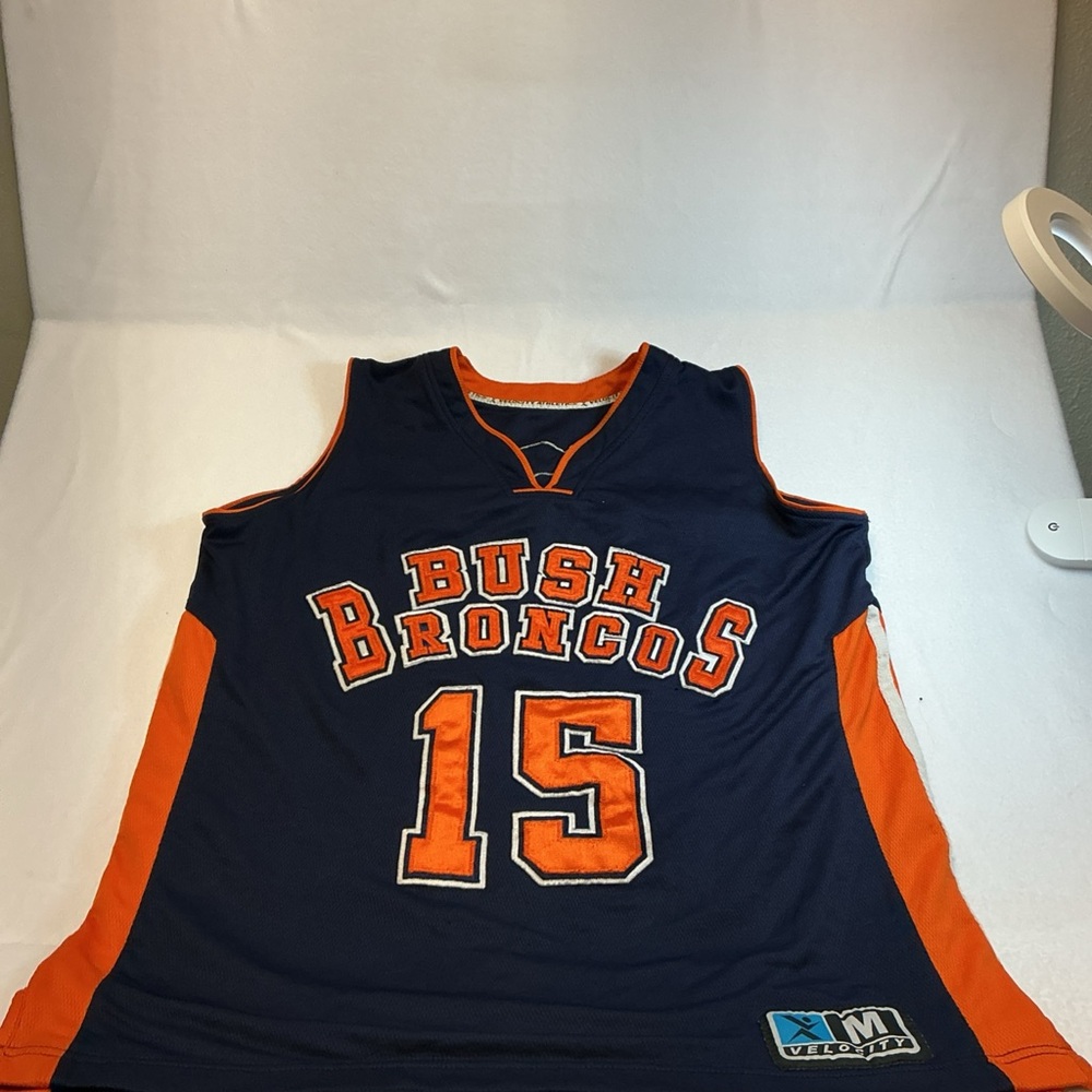 Bush Broncos Authentic Stitched Basketball Jersey Sz M 0485
